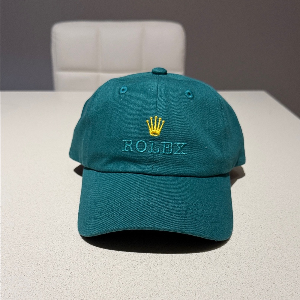 Rolex Green Cap with Gold Emblem